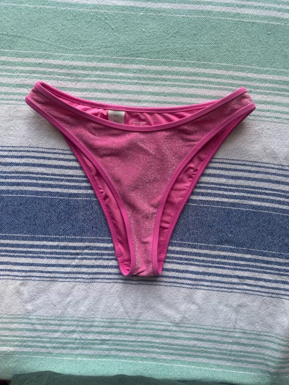 New Aerie bikini bottoms Pink Mid Rise Cheekiest Caviar Shine - XS - Picture 5 of 6